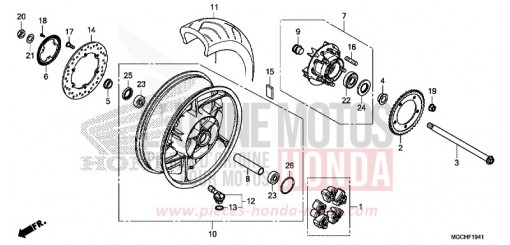 ROUE ARRIERE (CB1100NA/NAD) CB1100NAH de 2017